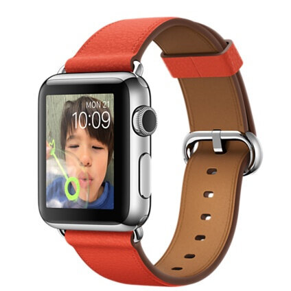 Περισσότερες πληροφορίες για "Apple Watch 38mm Stainless Steel Case with Red Classic Buckle"