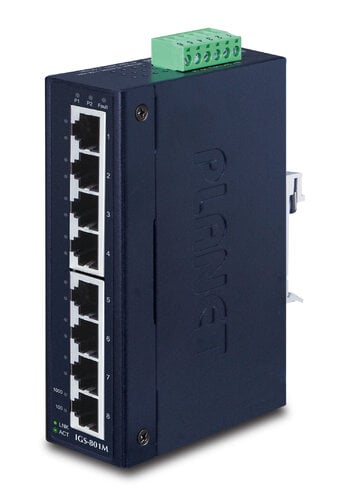 Περισσότερες πληροφορίες για "PLANET IGS-801M - Managed Industrial Gigabit Switch 8-Port 10/100/1000 Mbps IP30 Slim Type"