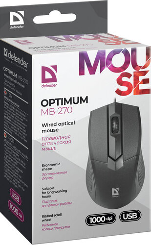Περισσότερες πληροφορίες για "Defender Optimum MB-270 (Μαύρο/USB Τύπου-A)"
