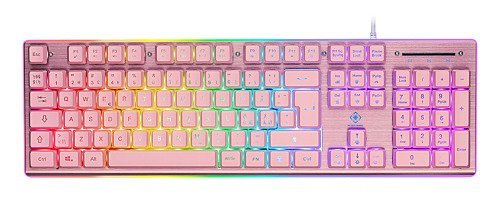 Περισσότερες πληροφορίες για "Deltaco Tastatur GAM-021-RGB-P-US/rosa (Ροζ/USB)"
